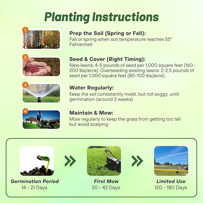 Outsidepride Creeping Red Fescue Grass Seed - 25 Lbs. Cool Season, Soft Textured, Self-Repairing Fine Fescue Grass Seeds for Lawn w/OptiGrowth Coating, Ideal for Dryland Cover Crop & Landscaping