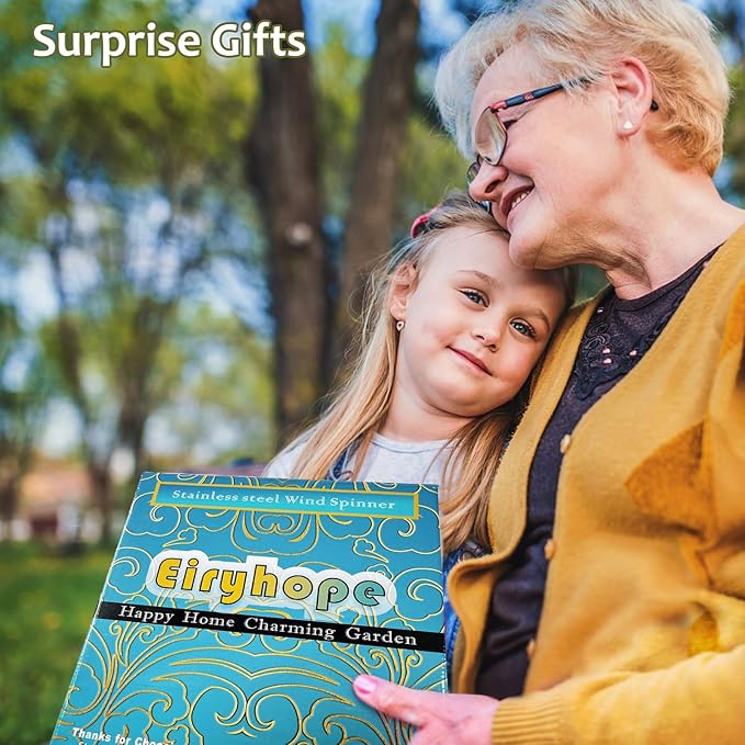 Hummingbird Animated Wind Spinner - 12In 3D Kinetic Hanging Sculpture, Creates Flying Hummingbird Animation Effect | Outdoor Garden Yard Decor, Unique Gift for Mom/Dad/Women/Men & Christmas