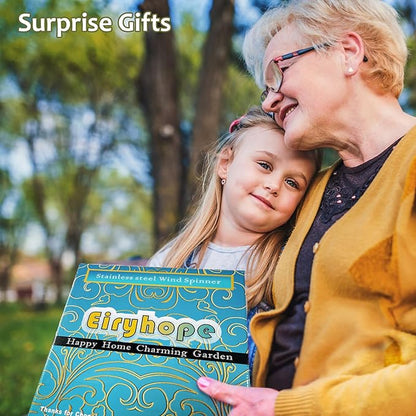 Hummingbird Animated Wind Spinner - 12In 3D Kinetic Hanging Sculpture, Creates Flying Hummingbird Animation Effect | Outdoor Garden Yard Decor, Unique Gift for Mom/Dad/Women/Men & Christmas