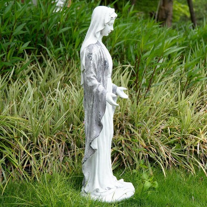 Outdoor Virgin Mary Statue, Garden Blessed Mother Religious Statue, Garden Sculptures for Patio Decorations Home Yard Hallway, Blue
