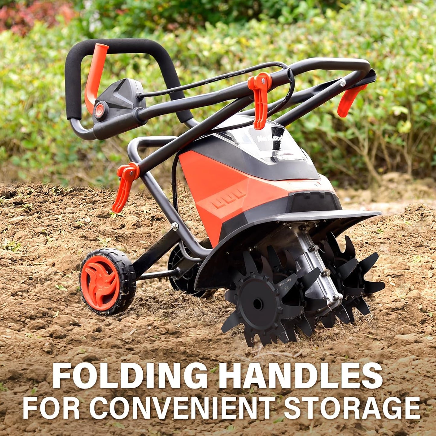 MAXLANDER Cordless Tiller Cultivator, 40V 12-Inch Brushless Battery Powered Garden Tiller with 4 Steel Tines, Powerful 280 RMP Rototiller, 2x4.0Ah Battery and Charger Included