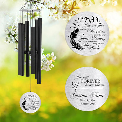 Personalized 36" Bereavement Wind Chimes for Outside, Memorial Gift in Remembrance of a Loved One, Sympathy Gift for Loss of Mother Father Husband, Garden Patio Decor