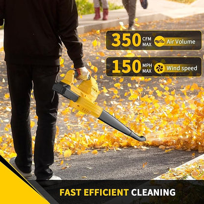 Leaf Blower Cordless, 20V Electric Blower with 2 X 2.0Ah Batteries and Fast Charger, 3 Speed Control, Handheld Lightweight Leaf Blower for Lawn Care, Patio, Garden Cleaning, etc