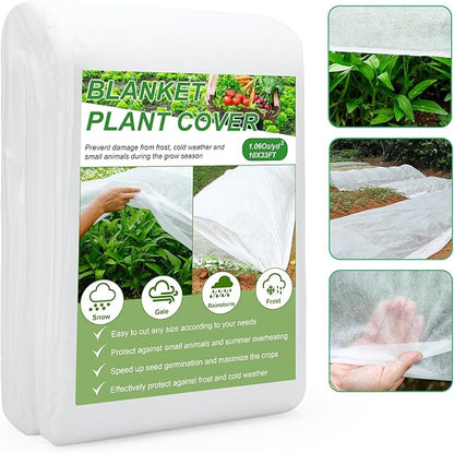 YDSL Plant Cover 10 Ft x 33 Ft Plant Covers Freeze Protection with Ultra Fine Mesh Reusable Floating Row Cover Netting for Plants Vegetables Flowers Fruits Frost Sun Protection 1.06oz/yd²