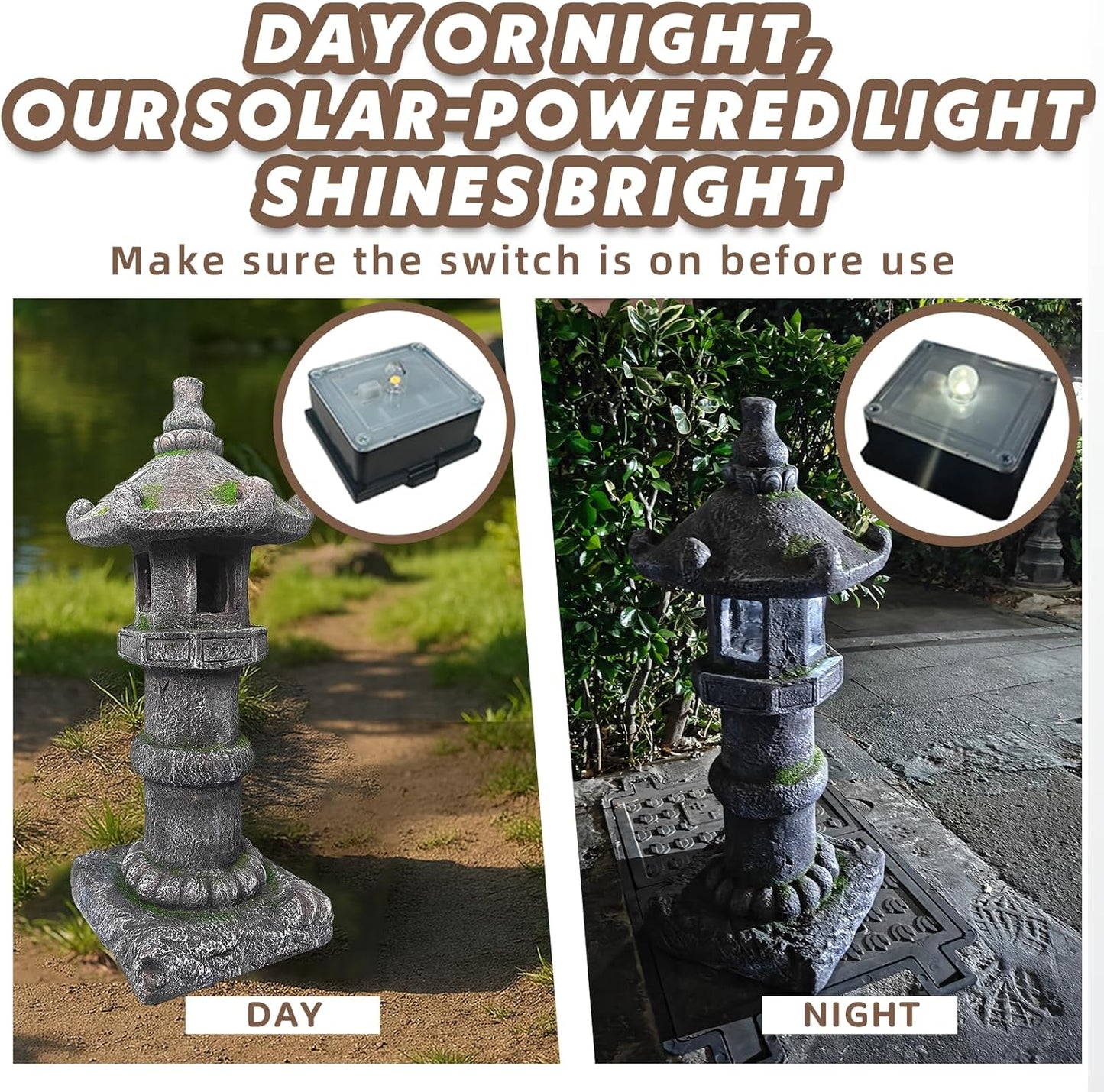 Solar-Powered Pagoda Lamp