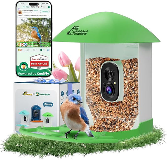 Bird Feeder with Camera, Smart Bird House with Cam for Outside, 2K HD Auto Record Video, AI Identification & Instant Alerts, Solar Powered, Bird Watching Gifts for Family and Birdlovers