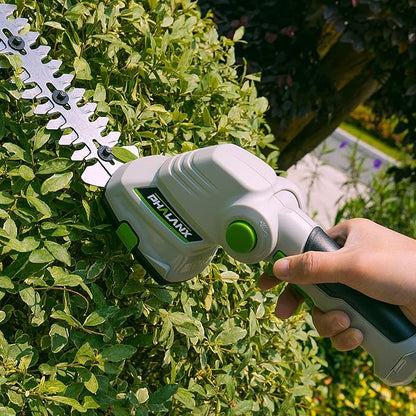 PHALANX Cordless Grass Shears 2-in-1 Handheld Hedge Trimmer,7.2V Electric Grass Trimmer Turnable Handle, Rechargeable Lithium-Ion Battery and Charger Included for Lawn/Garden