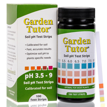 Garden Tutor Soil pH Test Kit – 100 Strips with AI-Powered Web Reader – Accurate Testing for Lawn, Garden & Compost – pH 3.5–9