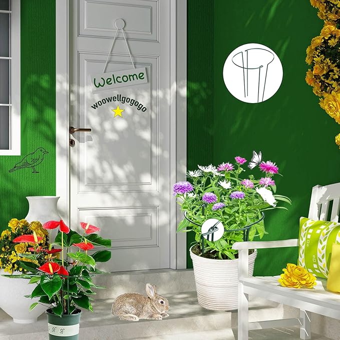 8 Pack Snake Plant Support Stakes - Rust-Proof Half Round Peony Stakes and Supports - Ideal for Hydrangeas, Dahlias, ZZ, and More - Indoor and Outdoor Potted Plant Support and Stakes