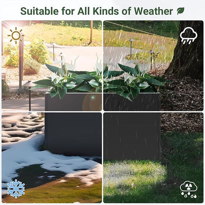 Metal Planter Box 30” x 12” x 16”, Tall Planter Box with Removable Insert Shelf, Black Steel Planter Heavy Duty for Porch, Garden, Patio, Yard