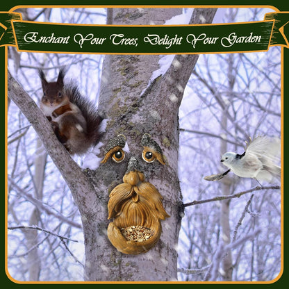 Playful Tree Faces Decor Outdoor, Whimsical Tree Decorations Outdoor for Gardens & Yards, Adding Personality to Nature for Your Lawn & Garden Ornaments (Small)