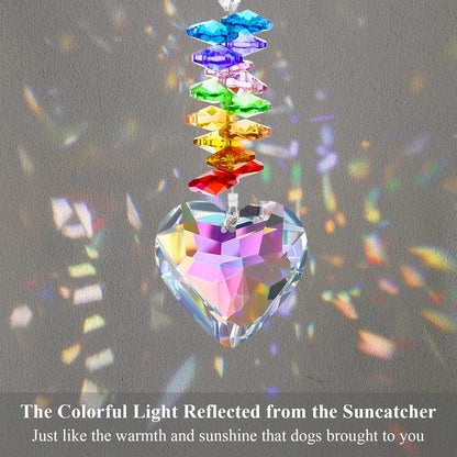 Pet Memorial Gifts for Dogs, Pet Memorial Crystal Suncatcher, Loss of Dog Sympathy Gift, Rainbow Bridge Dogs & Cat Remembrance Bereavement Gifts