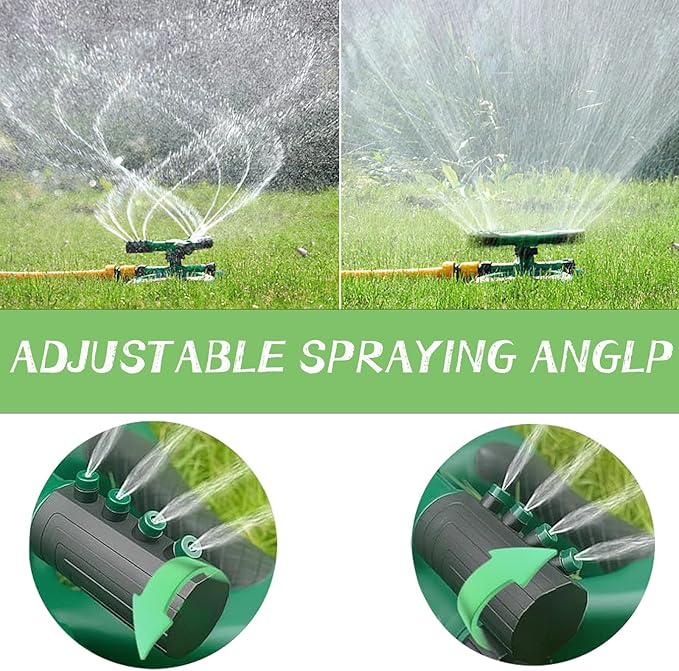 Garden Sprinkler for Large Area, 360°Rotating Lawn Sprinklers,Irrigation Grass Water Sprayer System, Garden Hose Sprinkler for Yard(Green)