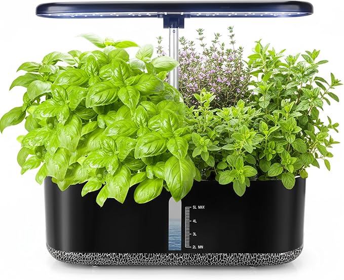Hydroponics Growing System 14 Pods, Indoor Herb Garden with LED Grow Light, 5L Water Tank, Hydroponic Grow Kit with 3 Auto-Timers, Rotatable Light Panel, Gardening Kit Gifts