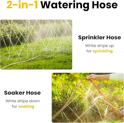 LINEX Sprinkler Soaker Hose 20 ft for Garden, Watering Hose with Holes, High-Efficiency Sprinklers System for Lawn and Garden with Staples