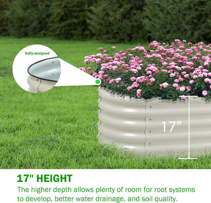 BPS 4-in-1 Metal Raised Garden Bed, 5x2 FT Galvanized Planter Raised Beds for Vegetables, Flowers 17" Extra Tall