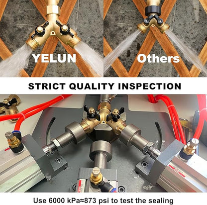 Garden Hose Splitter Full Flow Splitter No Restricted-Flow Connector Heavy Duty Brass Hose y Splitter, 2 way High Flow Hose Bib Adapter with Shut Off Valves (Butterfly Handle)