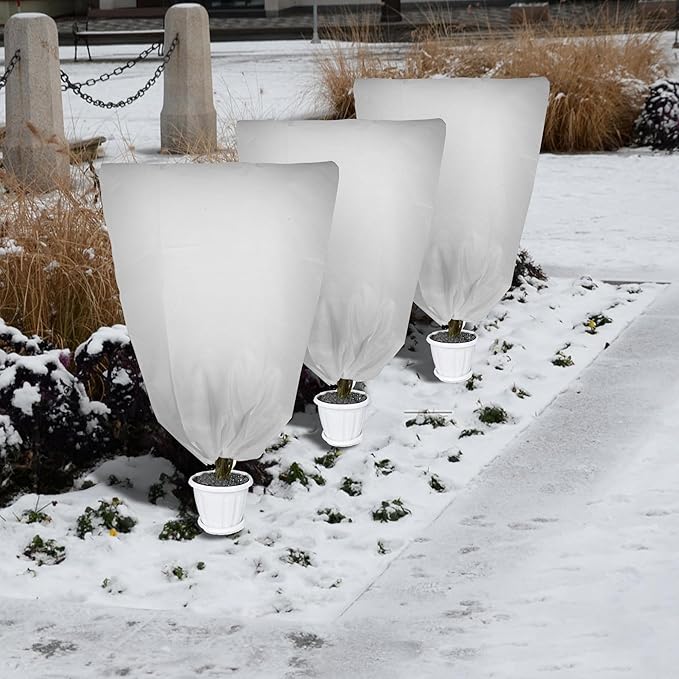 8 Pack Plant Covers Freeze Protection for Winter, 47.2"×31.5" Frost Cloths for Outdoor Plants Cold Weather Blankets with Drawstrings