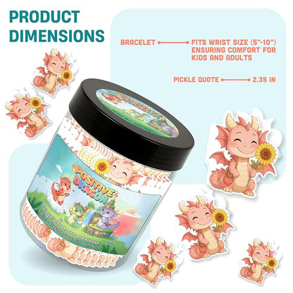 Positive Dragon Jar With 60 Affirmation Cards – Dragon Figurine Inspired Gifts, Dragon Bookshelf Decor, Dad Birthday Gift, Grandma Birthday Gifts, Unique Positivity Cards For Grandpa