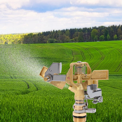 4 Pieces Brass Impact Sprinkler Heads 1/2 Inch, Heavy Duty Watering Sprinkler, 0-360 Degree Adjustable Pattern Sprinkler Sprayer for Large Area Patio Garden Irrigation
