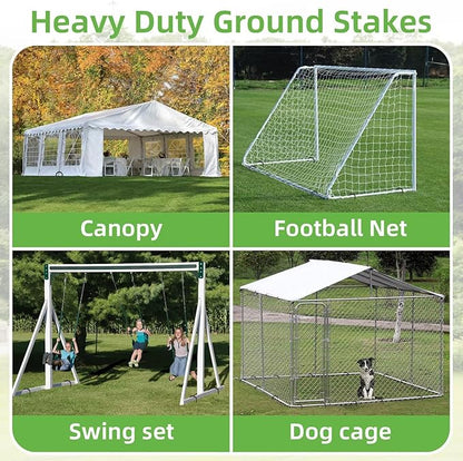 Black Trampoline Stakes Anchors High Wind 12inx6mm Galvanized U Hook 8pcs Rebar Stakes – Heavy Duty Ground Anchors for Trampoline,Yard & Inflatable,Landscape Metal Stakes for Outdoor Decorations