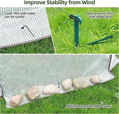 Portable Greenhouse for Outsides, Ohuhu Heavy Duty Green House Tent with Durable PE Cover, Garden Plant Protector with Zippered Door Mesh Window for Vegetables Flowers Fruits Herbs, 63x54x71 Inch