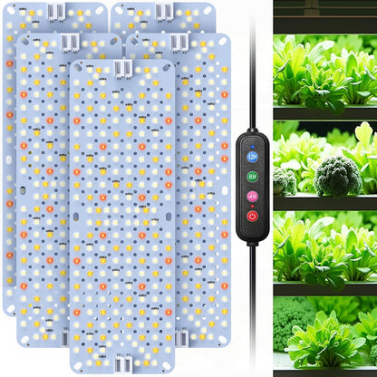 Full Spectrum Grow Lights,60W Plant Grow Lights for Indoor Plants with Daisy Chain Function, Sunlike Spectrum,960 LEDs and 4/8/12/16/20H Timer for Seed Starting(Pack5)