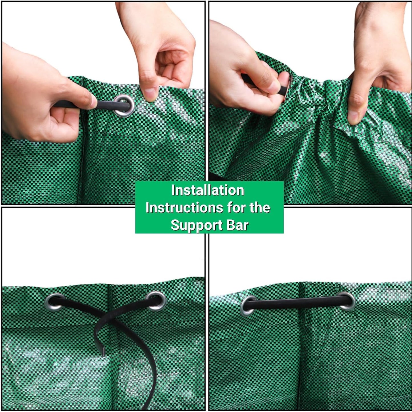 4 Pack 72 Gallons Reusable Yard Waste Bag, 4 Pack Upright Lawn Bags with 4 Handles, Lawn Leaf Bag, Heavy Duty Garden Bags, Large Leaf Containers for Gardening Debris, Waste Collection