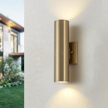 Modern Outdoor Wall Light 11.8" Integrated LED Cylinder Up and Down Outdoor Lights, 2-Light Exterior Lighting Fixtures for House Patio Front Porch Garage
