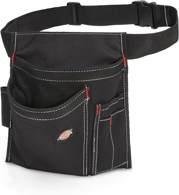 Dickies 5-Pocket Single Side Tool Belt Pouch/Work Apron, Durable Canvas Construction, Adjustable Belt for Custom Fit