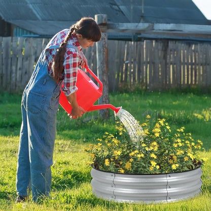 BPS Metal Raised Garden Bed, 2.5FT Diameter Galvanized Planter Raised Garden Boxes for Flower Planters, Vegetables Herb