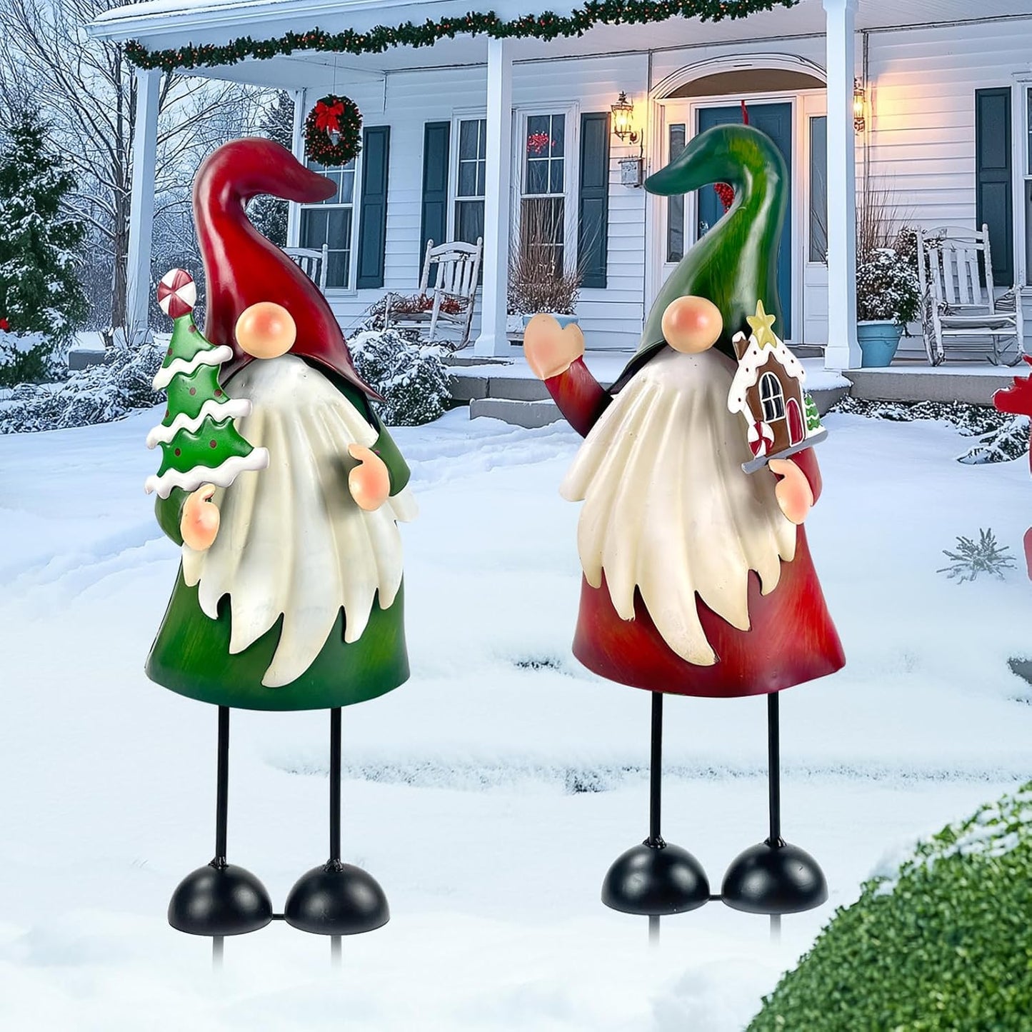 HONGLAND Outdoor Christmas Decorations Gnomes Decorative Garden Stakes, Unique Thanksgiving Gifts for Outside Garden Decor Yard Lawn Porch Party-18 Inch