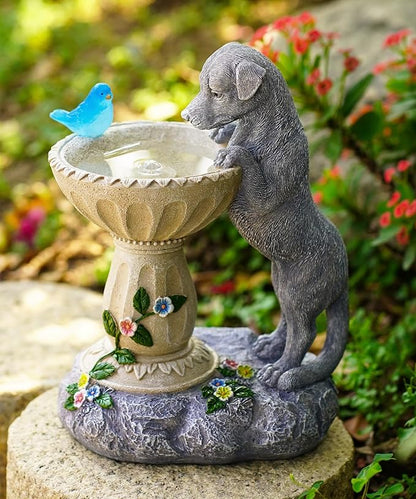 Dachshund Dog Statues for Bird Bath: Outdoor Sculptures for Garden Lawn Patio Yard Balcony Porch - Unique Gifts for Mother Grandma Women