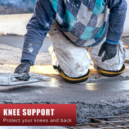 Professional Knee Pads for Work Construction with Heavy Duty Cap Foam Padding Gel Cushion Knee Pads for Men, Comfortable Adjustable Strong Strap, Military Grade Rivet for Flooring Gardening, Yellow