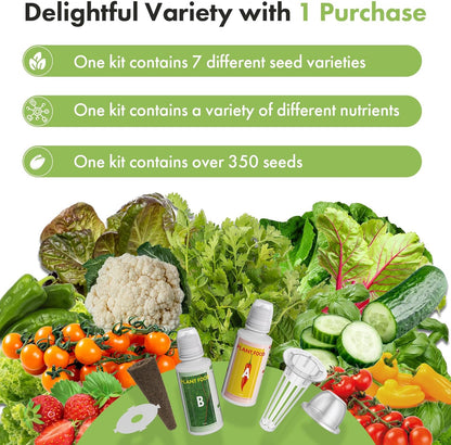 LYKOCLEAN Red Heirloom Cherry Tomato Seed Pod for AeroGarden, idoo, Ahopegarden Hydroponics Garden, 18-pods (350 Seeds+, Include Red Chili, Purple Bell, Green, Yellow Pepper, Golden, Red Cherry Tomato