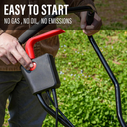 MZK 16-Inch 13.5-Amp Corded Electric Tiller/Cultivator, 8-inch tillling Depth with Adjustable Wheels, Foldable Electric Rototiller for Lawn/Yard/Garden Soil Digging,TC16A08