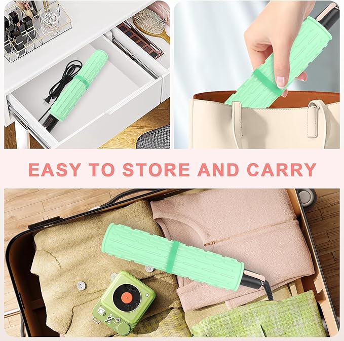 AMIJEAL Oversize Silicone Heat Resistant Mat for Hair Tools, Curling Iron Mat, Hot Tools Holder, Portable Flat Iron Hair Straightener Pad Cover for Travel Vanity Salon(14.2" x 11.0")