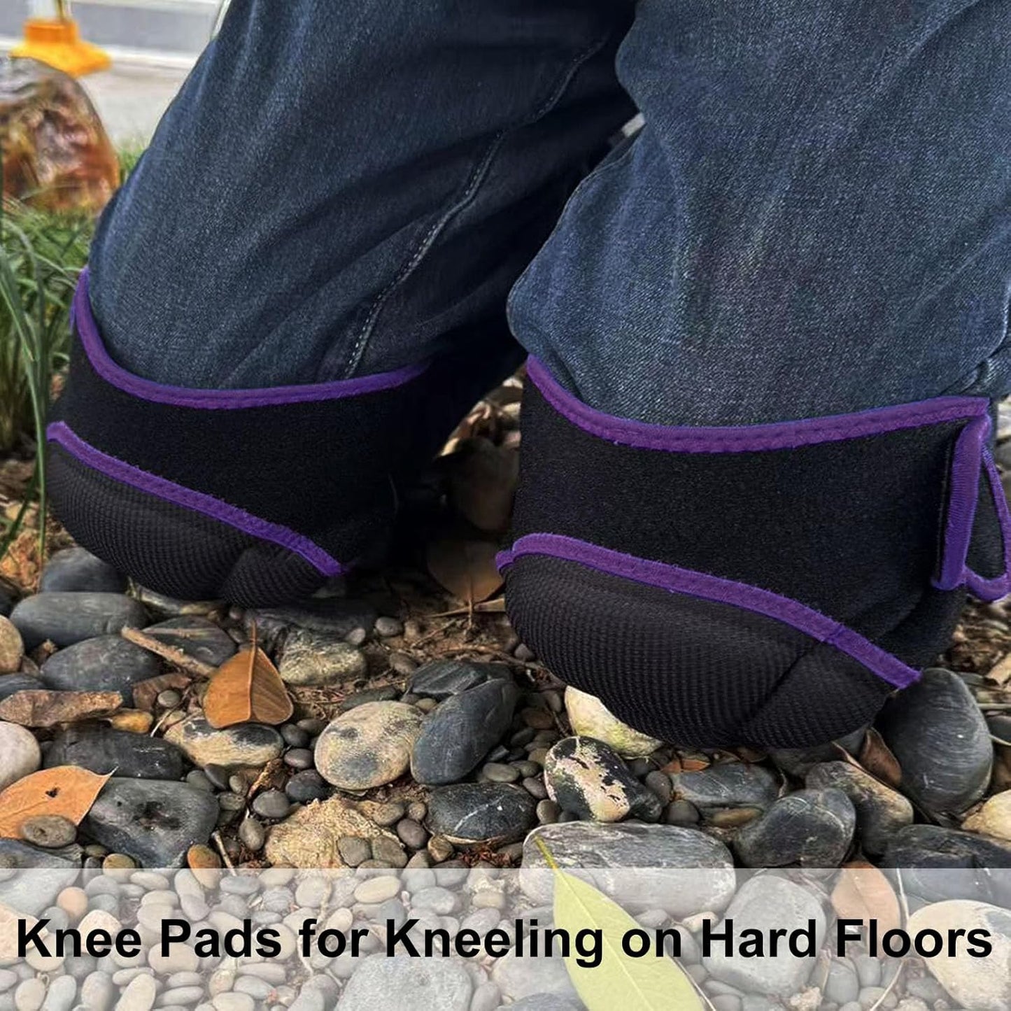 Men/Women Knee Pads for House Cleaning, Soft Flexible Kneepads for Gardener Plumber Mechanics Carpet Grocery Workers, Protective Knee Pad with Adjustable Straps for Kneeling Crawling, Purple S (1 Pair)