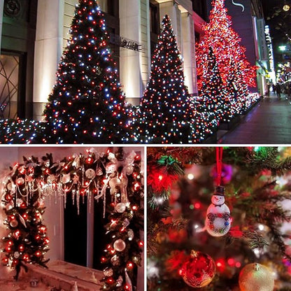 Upgraded Connectable 200 LED String Lights Indoor Outdoor, 66FT Red and White Christmas Lights Waterproof, 13 Modes Twinkle Fairy Lights Plug in Clear Wire for Christmas Tree, Bedroom, Classroom Decor