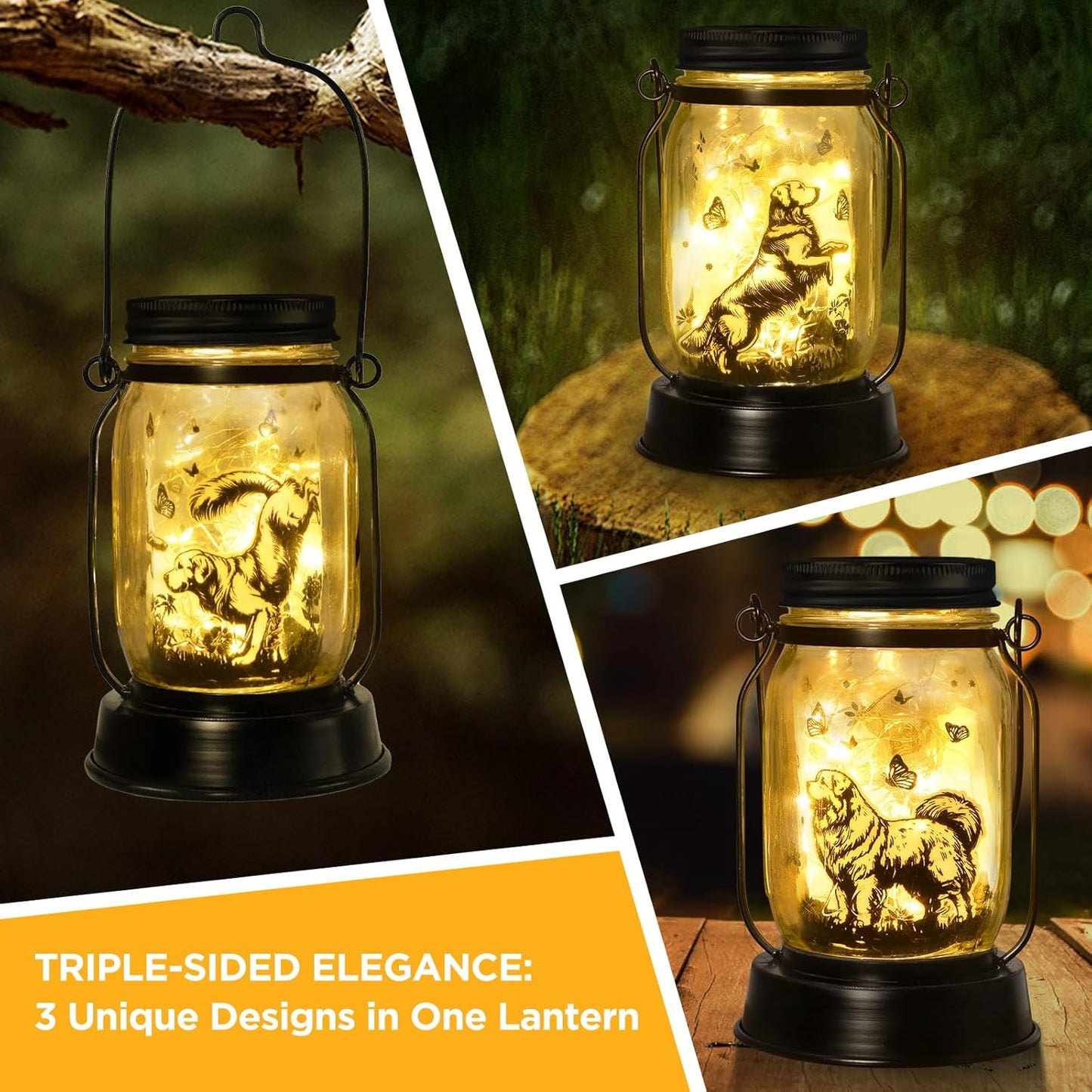 kyoryuger Pyrenees Gifts for Women/Men Pyrenees Dog Solar Lanterns Mom Birthday Dog Lovers Lantern Pet Loss Pet Memorial Lights Solar Garden Decoration for Yard, Patio,Backyard,Porch Torches Light