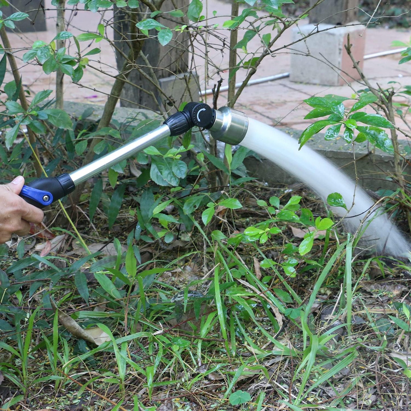 STYDDI Soft Rain Watering Wand with Pivoting Head and Thumb Control, 18" Gentle Classic Rain Wand with 1008Holes Stainless Head, Perfect for Hanging Baskets, Planters, Greenhouses and Seedbed