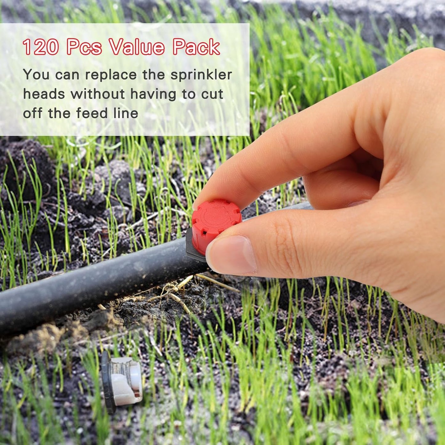 120 PCS Irrigation Drippers Sprinklers,1/4 Inch Drip Emitters, 360 Degree Adjustable Flow Dripper, 8-Hole Irrigation Nozzles for Flower Plant Watering System