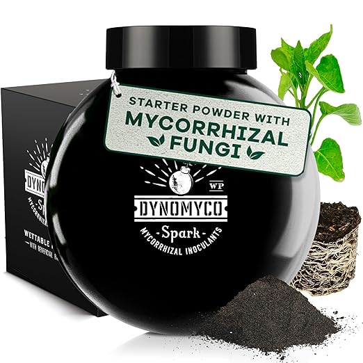 DYNOMYCO Spark WP Mycorrhizal Fungi, 6oz Wettable Powder – 3-In-1 Root Enhancer Amplifies Nutrient Uptake & Yield – Treats 38 Plants, Indoor/Outdoor Bio-Stimulant – Dissolves Fast in Seed Starter Soil