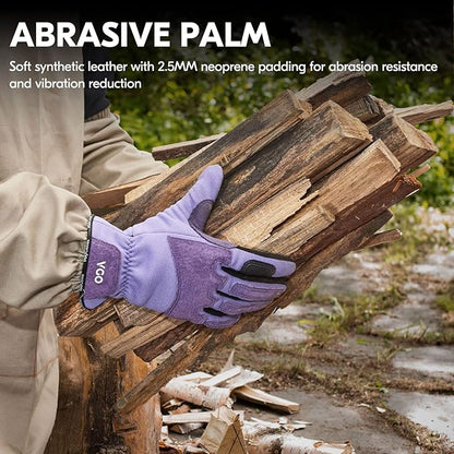 Vgo... Gardening Gloves Ladies,Safety Work Gloves,Touchscreen(Size M,Purple,SL7471)