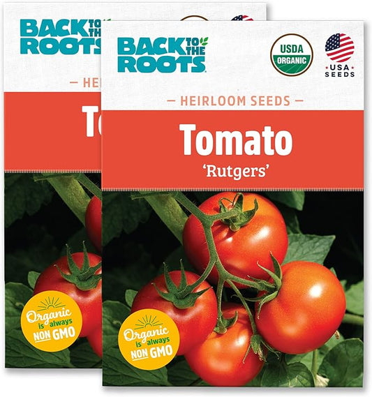 Back to The Roots 100% Organic Heirloom Seeds - Jersey Tomato Value Pack (200mg Total)