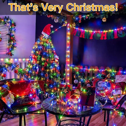 Ollny Outdoor Christmas Lights 1000LED 328FT, Multicolor Fairy Lights IP67 Waterproof, Plug in String Light with Remote 8 Modes Timer, Xmas Light for Outside Indoor House Tree Decorations