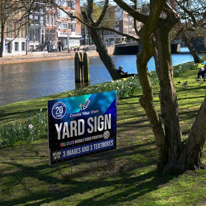 24x18" Double Sided Custom Yard Sign with Metal Stakes, Personalized Full Color Corrugated Yard Sign for Outdoors, Front and Back Custom Printed Personalized Lawn Signs (Design 4)