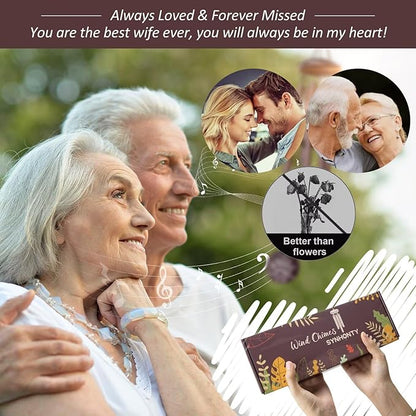 Memorial Gifts for Loss of Wife, 25''Memorial Wind Chimes of Sympathy Gifts for Loss of Wife, Bereavement, Condolence, Remembrance Gifts,Windchimes in Memory