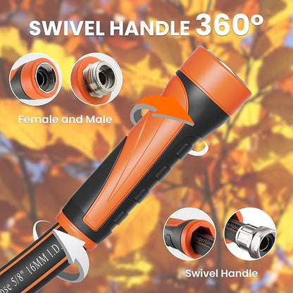 Giraffe Tools Garden Leader Hose 3ft x 5/8", Short Water Hose Heavy Duty, Flexible, Lightweight Hybrid Hose with Swivel Handle, Male to Female Fittings, Burst 600 PSI