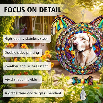 Labrador Retriever Dog Ears Wind Spinner, Labrador Retriever Wind Spinner Hanging for Yard and Garden